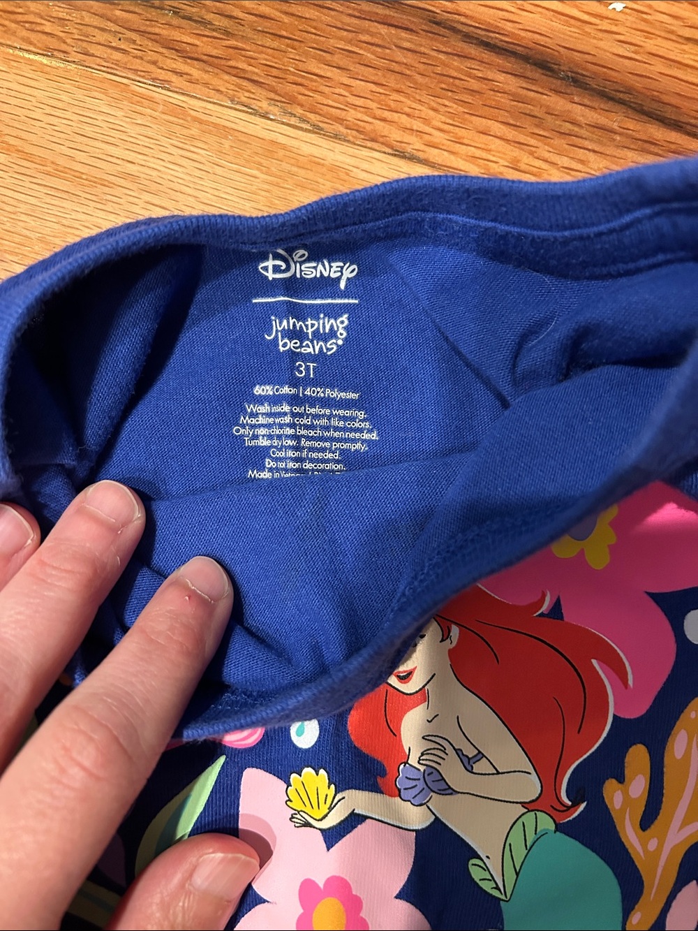 Girls' Blue Short Sleeve Ariel Graphic Tee - Picture 2 of 2